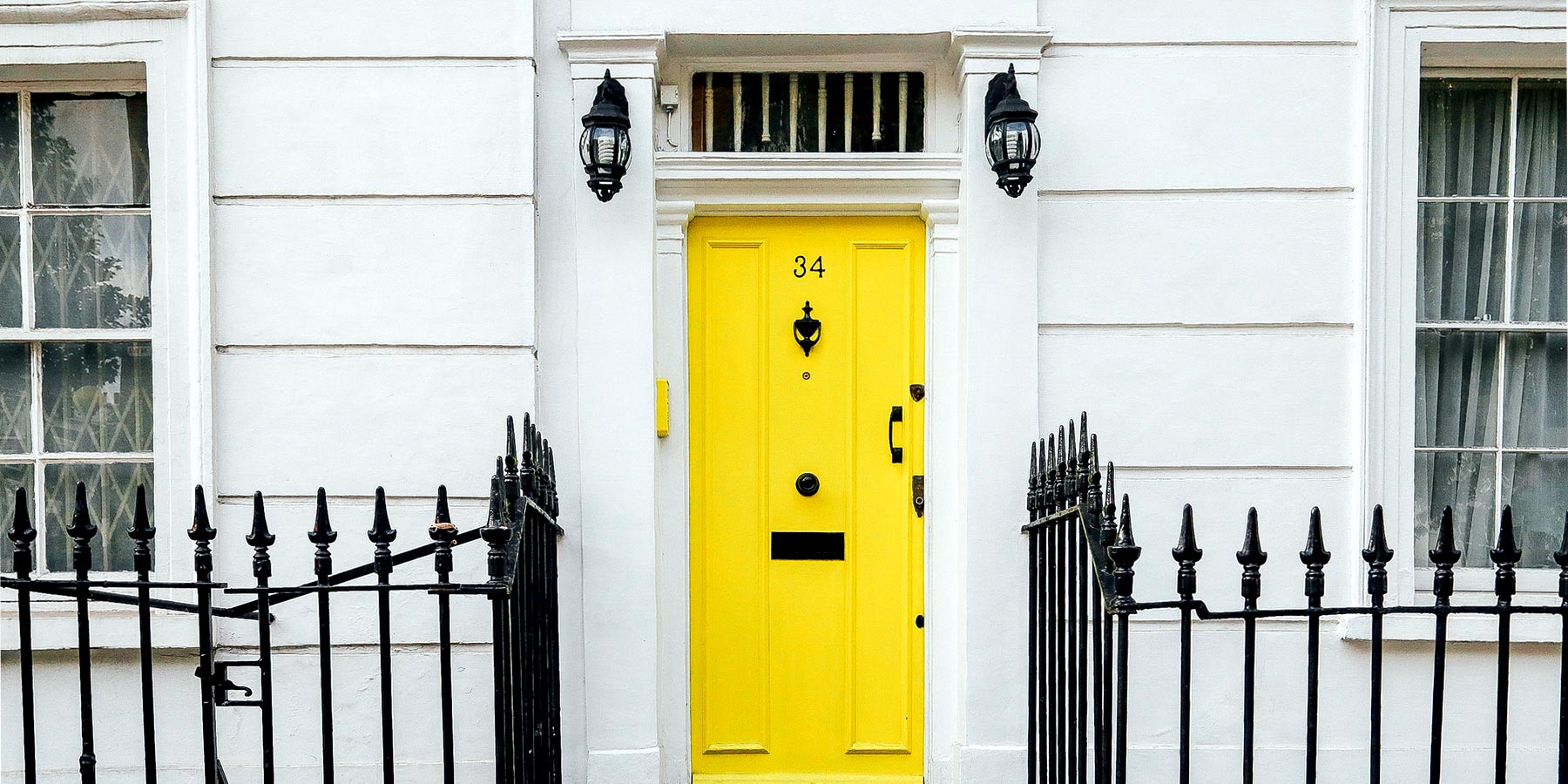 Yellow Door on a House