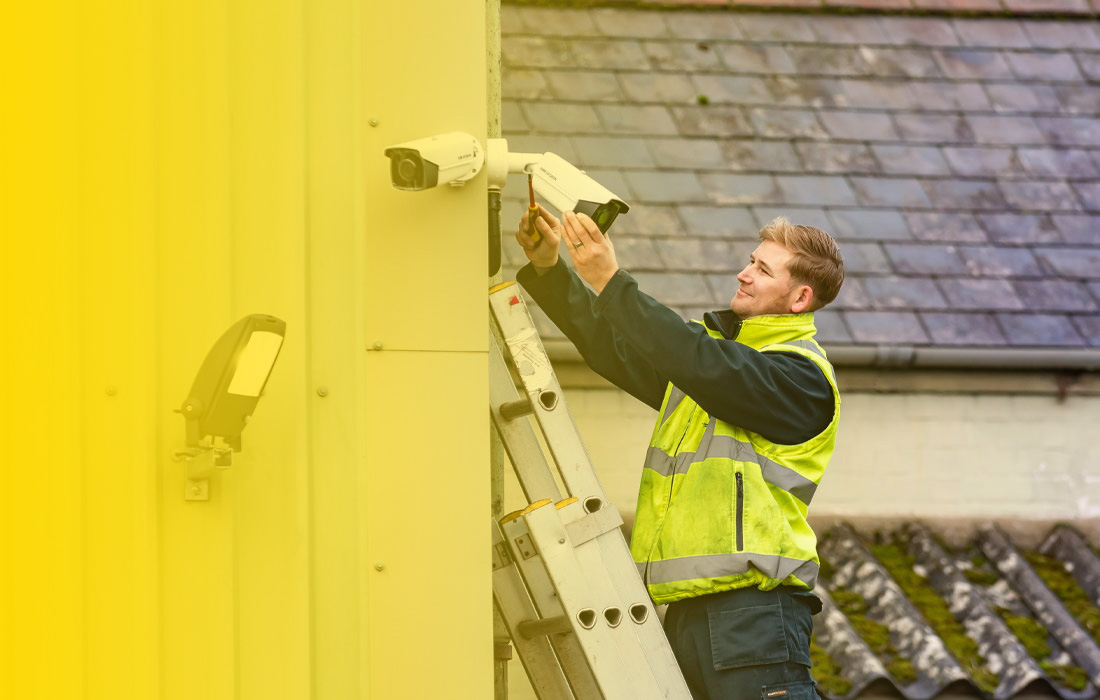 CTS engineer working on commercial CCTV